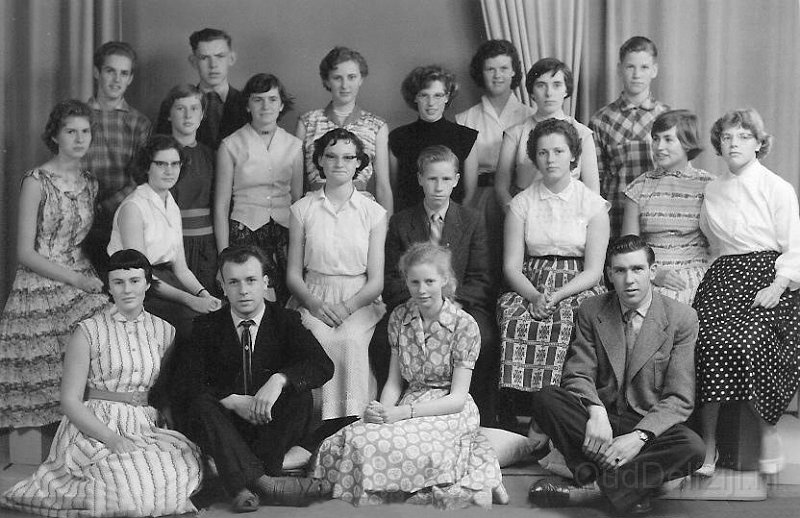 Schoolfoto Geref. U.L.O.school examenklas 1958, 1957 - 1958.jpg